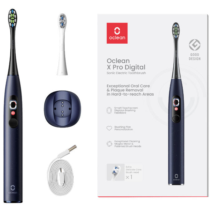 Oclean 44937375777010 X Pro Digital Spazzolino elettrico Sonica 5 modalita' autonomia 30 giorni colore Blu Scuro