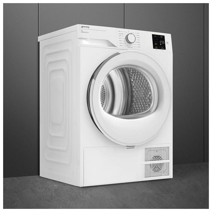 Smeg DRC08EE Asciugatrice Pompa di Calore 8 Kg Classe E 15 Programmi Sensore Umidita' 64 dB (84.6x59.8x54.6 cm) colore Bianco