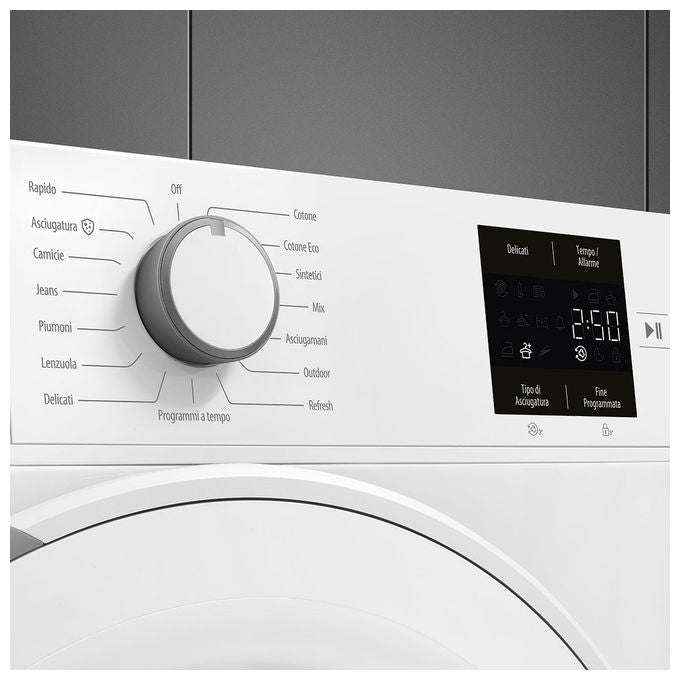 Smeg DRC08EE Asciugatrice Pompa di Calore 8 Kg Classe E 15 Programmi Sensore Umidita' 64 dB (84.6x59.8x54.6 cm) colore Bianco