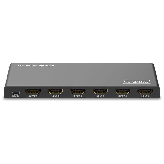 Digitus switch HDMI 5x1, 4K 60Hz, HDR, HDCP 2.2, 18 Gbps, telecomando incluso, DS-55332
