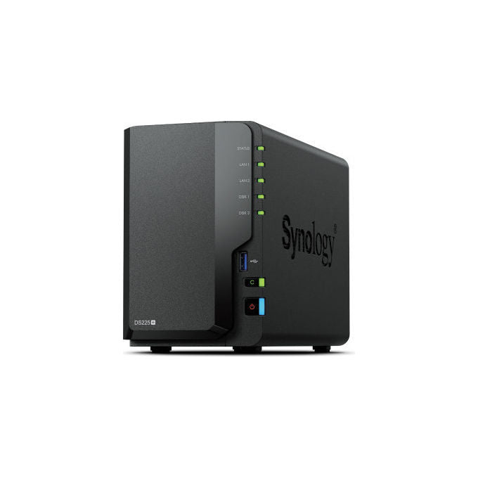 Synology DS225+ NAS Desktop 2 Bay Intel Celeron J4125 2 GB DDR4 SATA RAID 1GbE 2.5GbE Synology DSM colore Nero