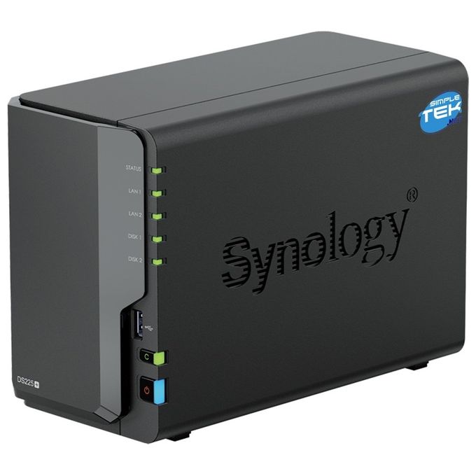 Synology DS225+ NAS Desktop 2 Bay Intel Celeron J4125 2 GB DDR4 SATA RAID 1GbE 2.5GbE Synology DSM colore Nero