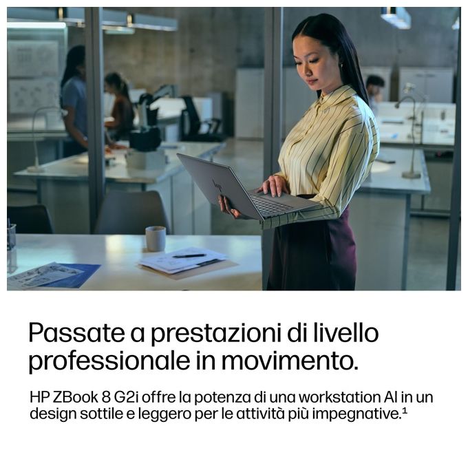 HP DS3W9AT ZBook 8 14 G2i AI Workstation Mobile Copilot+ PC Laptop 14'' WUXGA Intel Core Ultra 7 48 GB DDR5 SSD 1 TB NVMe NVIDIA RTX PRO 500 6 GB Wi-Fi 7 Windows 11 Pro colore Argento