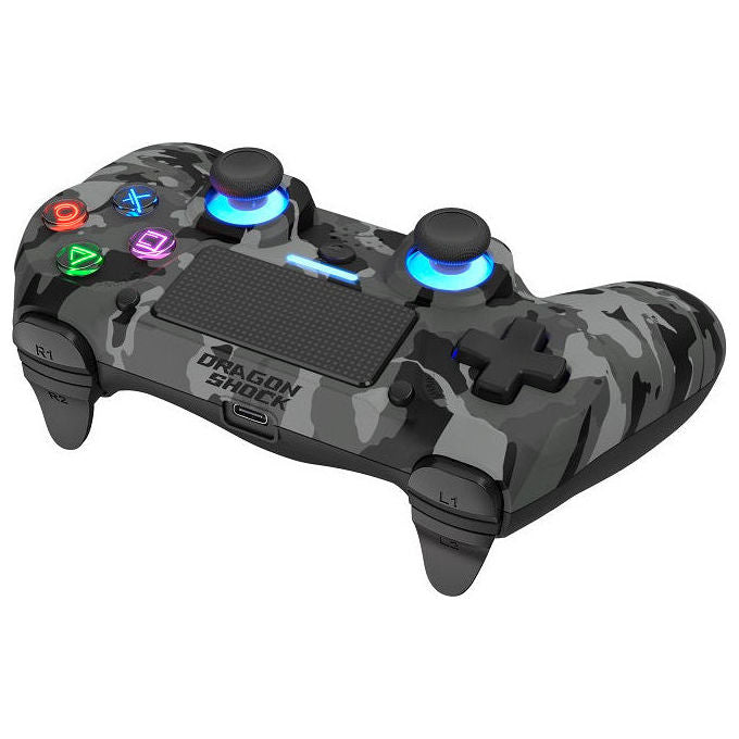 DragonShock Controller Wireless Bluetooth Grigio Camo Per PS4 PC e Mobile