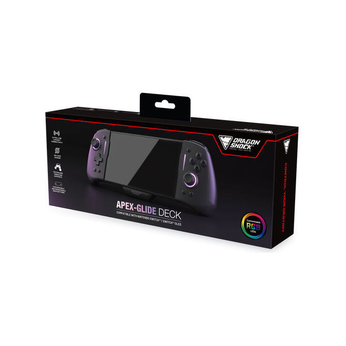 DragonShock Supporto Controller Dock Nintendo Switch e OLED Con Funzione Turbo Nero