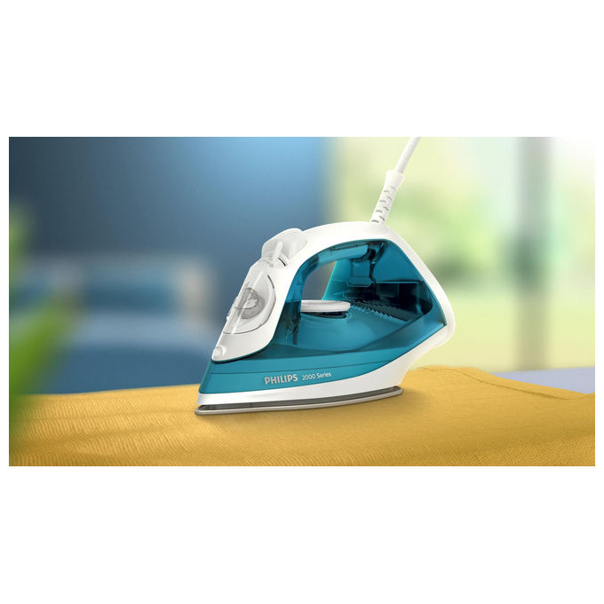 Philips DST2010-90 Serie 2000 Ferro da Stiro a Vapore 2000W Piastra Antiaderente Vapore 25 g-min colpo vapore 100 g-min colore Bianco