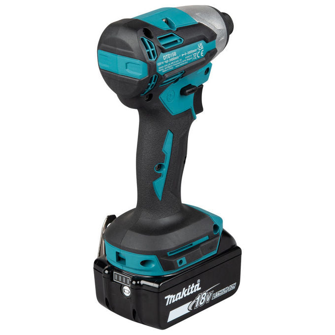 Makita DTD158Z Avvitatore a percussione 18 V 170 Nm 1 4 pollici 125 x 81 x 251 mm colore Nero Blu