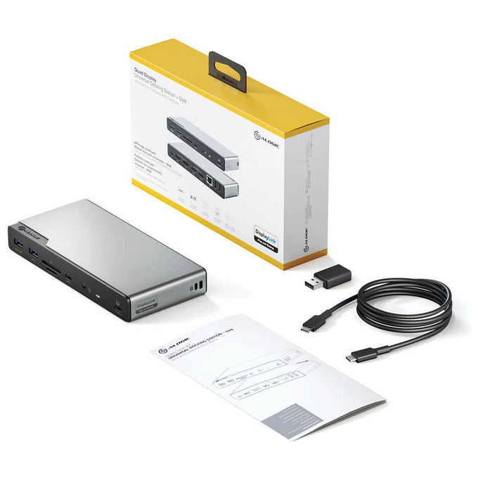 Alogic 9350784026590 DV4 Docking Station 4 Display HDMI DisplayPort USB 3.2 Gen 1 Type-C 100 W Alimentazione colore Grigio
