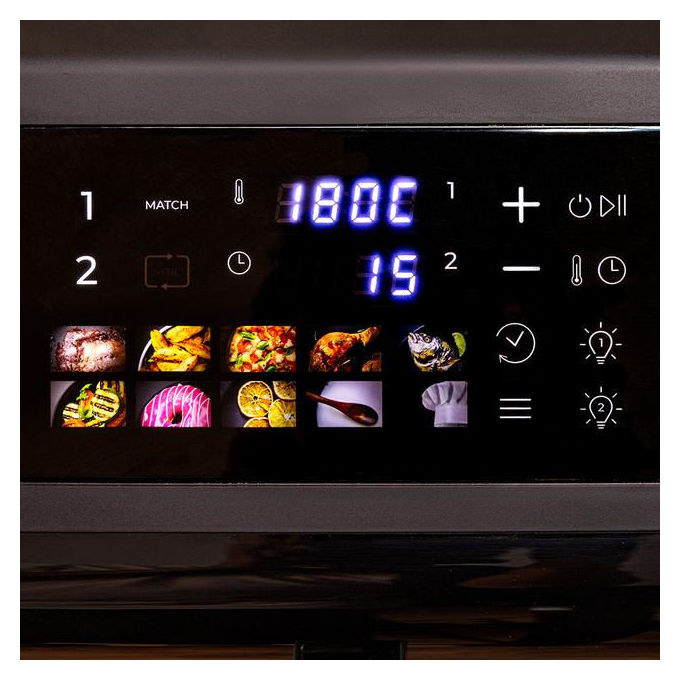 Cecotec A01EU01109325 Cecofry DuoLevel 12000 Window Friggitrice ad aria 12 L 2900 W 2 Cestelli 10 Programmi Touch colore Nero