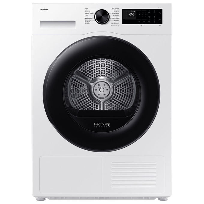 Samsung DV80DG52B0AEET Crystal EcoDry Asciugatrice Pompa di Calore 8 Kg Classe C Wi-Fi OptimalDry (85x60x60 cm) colore Bianco