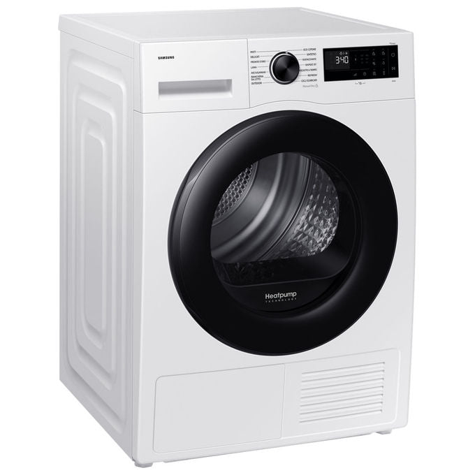 Samsung DV80DG52B0AEET Crystal EcoDry Asciugatrice Pompa di Calore 8 Kg Classe C Wi-Fi OptimalDry (85x60x60 cm) colore Bianco