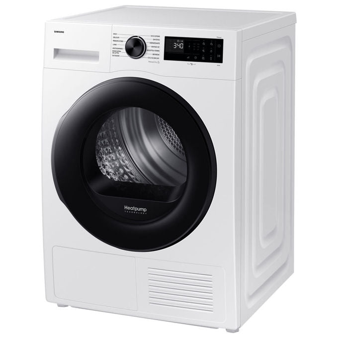 Samsung DV80DG52B0AEET Crystal EcoDry Asciugatrice Pompa di Calore 8 Kg Classe C Wi-Fi OptimalDry (85x60x60 cm) colore Bianco