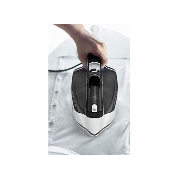 Rowenta DX1530 Effective Ferro da Stiro a Vapore 250 ml 2200 W 30 g-min Colpo di Vapore 100g Bianco-Nero