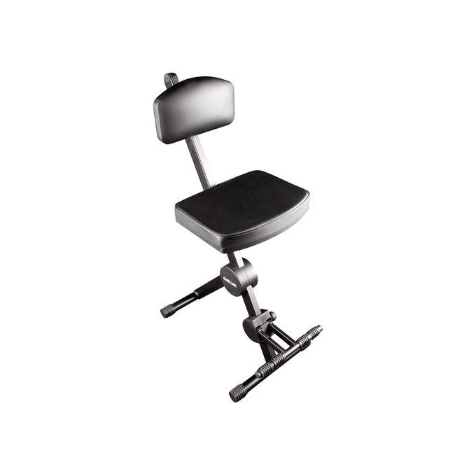 QUIK LOK DX749 Sgabello per Musicisti Regolabile da 58 a 90 cm con Schienale e Poggiapiedi Struttura Pieghevole colore Nero