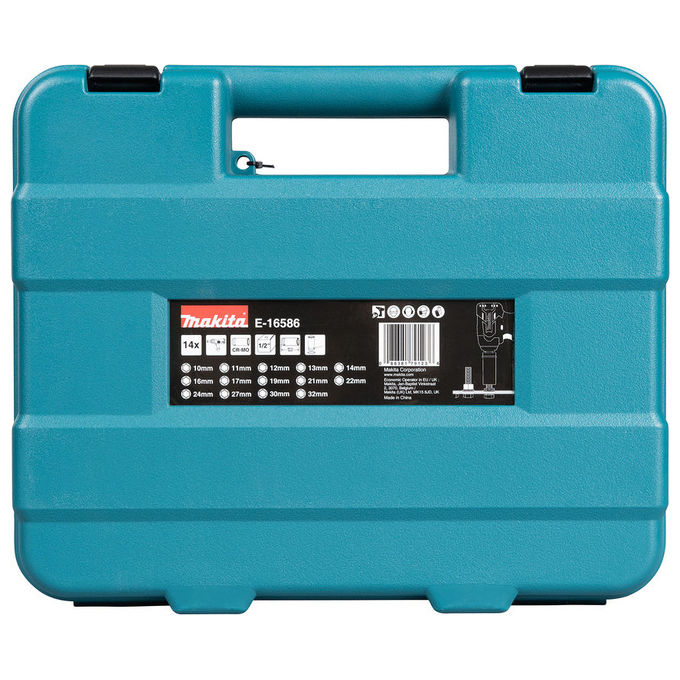 Makita E-16586 Set di chiavi a bussola udaristiche 14 pezzi 1-2'' 10-32 mm colore Nero Verde