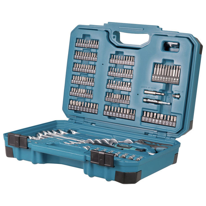 Makita E-17980 Set di Strumenti Meccanici 231 Pezzi con Chiavi Combinazione Chiave a Brugola Torx Cricchetto Prolunghe 1-4 1-2 mm Colori Blu Metallico