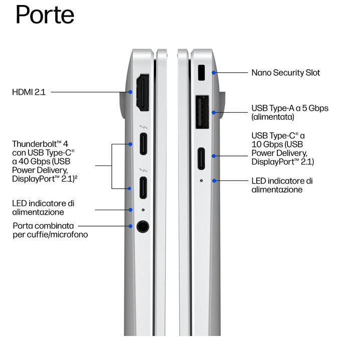 HP E4LH4AT HP EliteBook X G2a 14'' 3K 32 GB LPDDR5x-SDRAM 512 GB SSD Wi-Fi 7 Windows 11 Pro colore Argento