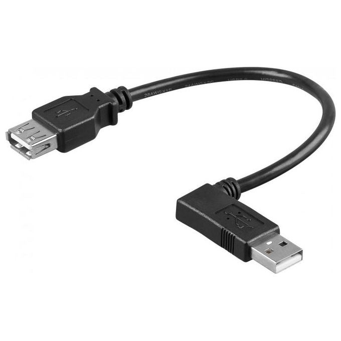 Goobay 95705 Cavo Estensione USB 2.0 Tipo A Maschio Angolato 90° a Femmina 0,3 m 480 Mbit-s colore Nero