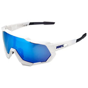 100% SPEEDTRAP Speedtrap Occhiali da Sole Sportivi Cat.3 UV400 Lenti Interchangeabili colore Bianco opaco HiPER blu