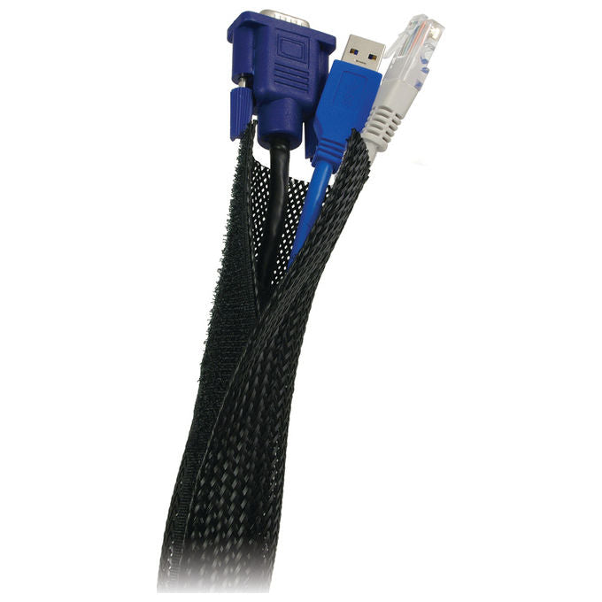 Link guaina avvolgicavi chiusura nastro a strappo diametro 32mm mt 1,80 nera