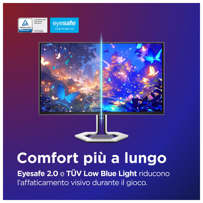 Lenovo 68CFGACBIT Legion Pro 27Q-10 Monitor Gaming 26.5'' QD-OLED QHD 2560x1440 280Hz 0.03ms AMD FreeSync Premium Pro colore Nero Grigio