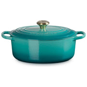 Le Creuset 21178310994450 Signature Bräter Ovale in Ferro Fundito Esmaltato 6.3 L 31 cm colore Bleu Riviera