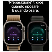 Apple MJAQ4QL-A Apple Watch Ultra 4 GPS + Cellular Cassa 49 mm in Titanio con Cinturino Trail Loop Sabbia colore Titanio