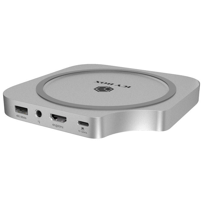 ICY BOX 61208 Club Dock 100 Docking Station USB 3.2 Gen 2 Type-C 10 Gbit-s M.2 SSD fino a 4 TB HDMI USB 2.0 SD MicroSD colore Argento