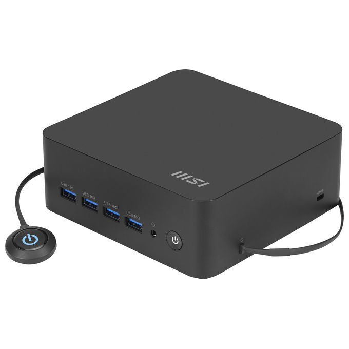 MSI CUBI Z 8M-036BEU Cubi Z Mini PC barebone AMD Ryzen 7 255 8 core 3,8 GHz RAM fino a 64 GB DDR4 2 slot M.2 NVMe Wi-Fi 6E Bluetooth 5.4 HDMI 2.1 USB 3.2 Gen 2 USB4 colore Nero