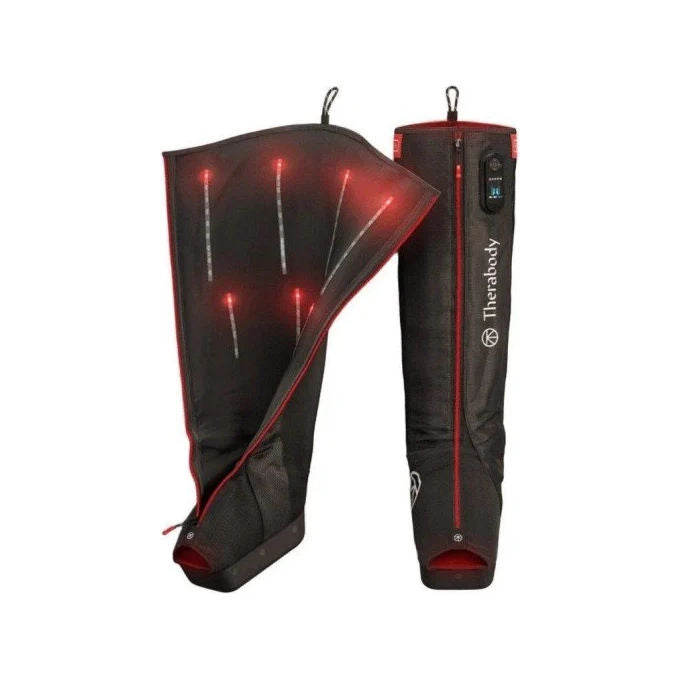 Therabody JB0004130 RecoveryAir Jet Boots Pro Plus Massaggiatore di Recupero con Compressione Pneumatica Vibrazione e Terapia LED Infrarossa 3 Livelli di Intensita' Fino a 150 Minuti di Autonomia colore Nero