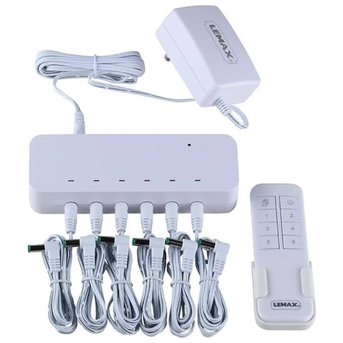 LEMAX 54521 Scatola per Telecomando 6 Uscite 4.5 V DC 2 A Telecomando Incluso colore Bianco