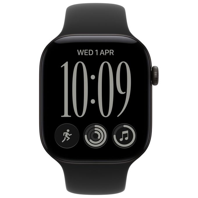 Apple MJEL4QL-A Apple Watch Series 12 GPS Smartwatch Cassa 46 mm in Alluminio Nero con Cinturino Sport Nero colore Nero