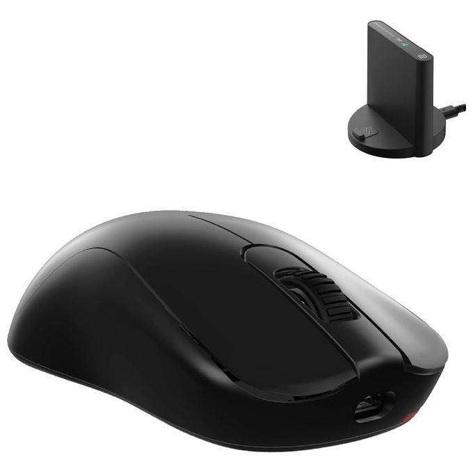 BenQ S2-DW Mouse Gaming Wireless 4K Simmetrico 65g Sensore 3950 Polling Rate 4K Ricevitore 4K Migliorato Plug and Play colore Nero