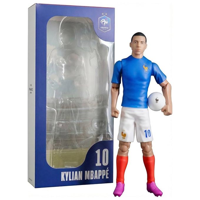 BanboToys 678191 Figura Articolata Kylian Mbappé 20 cm PVC 10 Punti Articolazione con Pallone incluso colore Nero