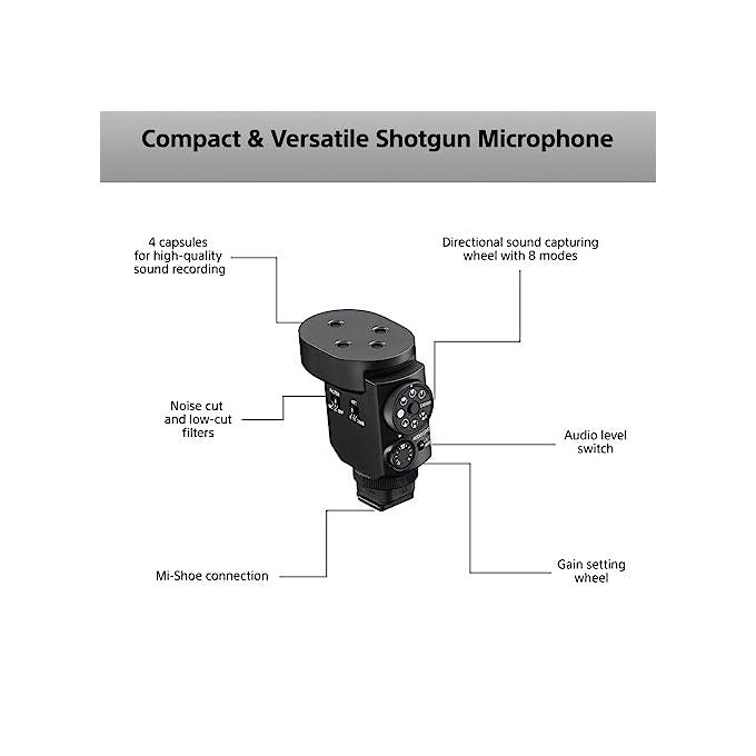 Sony ECM-M1 Microfono Shotgun Digitale Beamforming 8 modalita' Multi Interface Shoe colore Nero