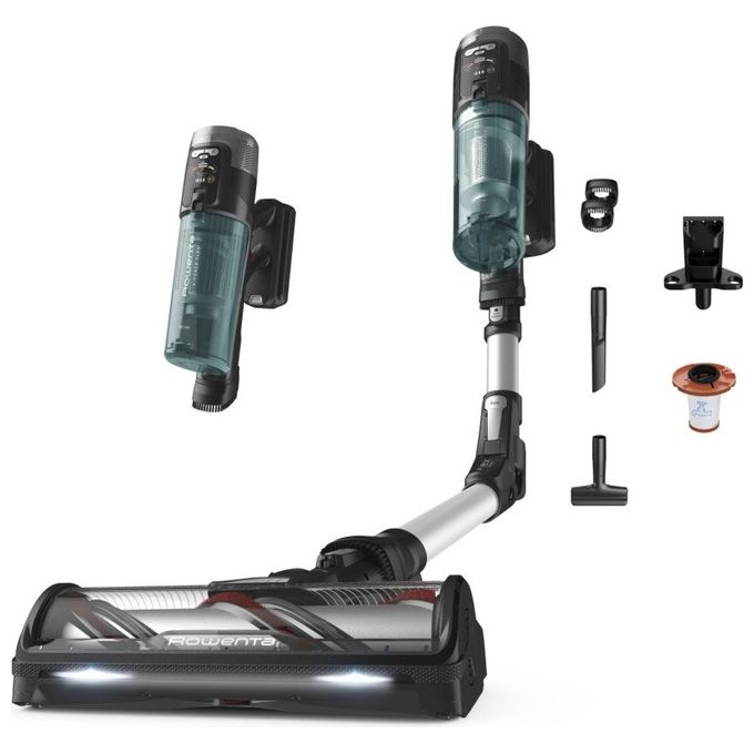 Rowenta RH9A32WO X-Force Flex 13.60 Aspirapolvere Scopa Elettrica Senza Filo Ciclonica 0.65 L 150 AW 60 min 84 dB colore Alluminio Verde
