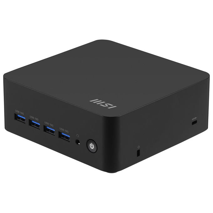 MSI CUBI Z 8M-036BEU Cubi Z Mini PC barebone AMD Ryzen 7 255 8 core 3,8 GHz RAM fino a 64 GB DDR4 2 slot M.2 NVMe Wi-Fi 6E Bluetooth 5.4 HDMI 2.1 USB 3.2 Gen 2 USB4 colore Nero