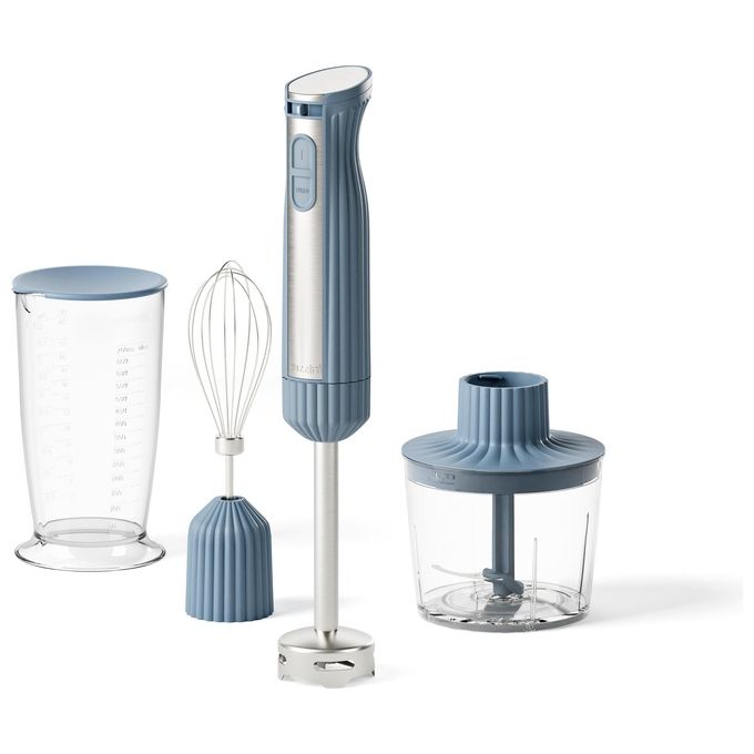 Guzzini 8008392424093 Sous Chef Frullatore a immersione 600W regolabile Turbo acciaio inox incluso bicchiere 700 ml e tritatutto colore Antracite