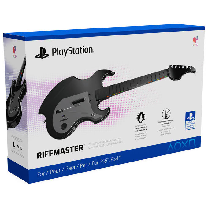 PDP 052-024-BK Riffmaster Chitarra Wireless per PC PlayStation 4 PlayStation 5 Batteria Ricaricabile Fino a 36 Ore colore Nero Grigio