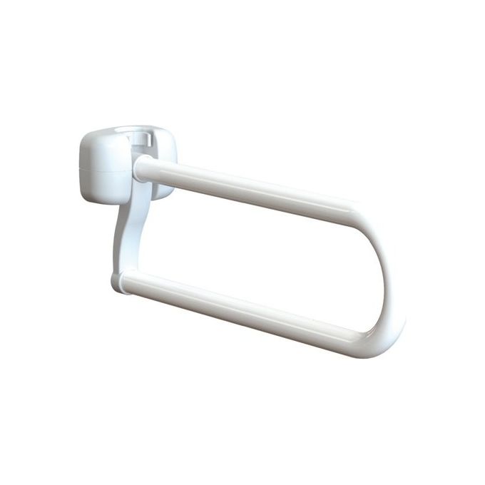 K Design EH-WA-70-PCX Barra di Sostegno Ribaltabile in Acciaio Laccato Portata 125 Kg Predisposizione Portarotolo colore Bianco