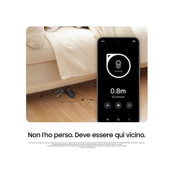 Samsung EI-T5600BBEGEU Galaxy SmartTag2 Localizzatore Bluetooth IP67 Modalita' Smarrito autonomia 500 giorni colore Nero