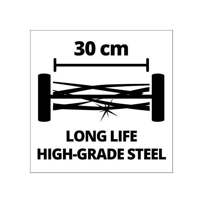 Einhell GC-HM 300 Tosaerba Manuale a Spinta 30 cm 5 Lame Superficie 150 m² Cestello 16 L colore Nero Rosso