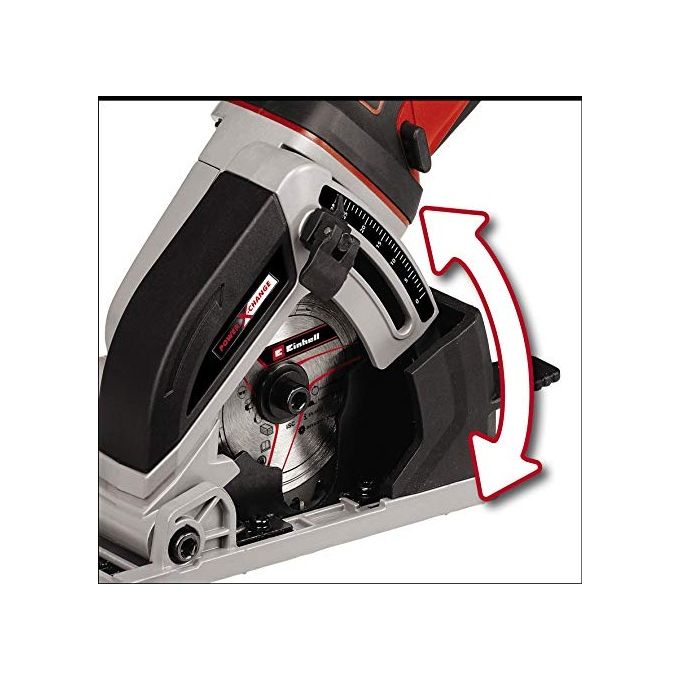 Einhell TE-CS 18-89 LI SOLO Mini Sega Circolare a Batteria 18V 89mm 28mm profondita' 2500 rpm colore Nero Rosso