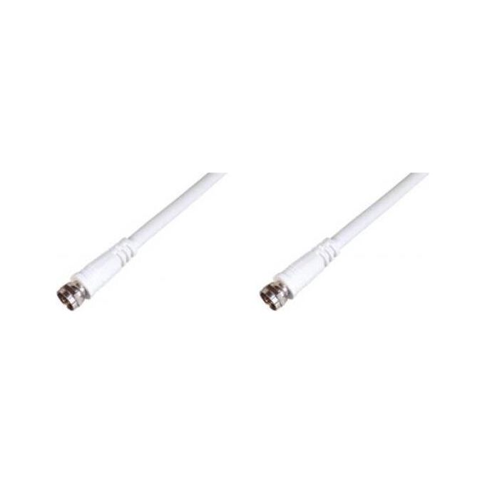 Digitus Cavo Antenna Sat Coassiale 75 Ohm Connettori Tipo F Maschio-Maschio Schermato 64 X 0.12 Mt.10 (Ak-Sat-010-S)