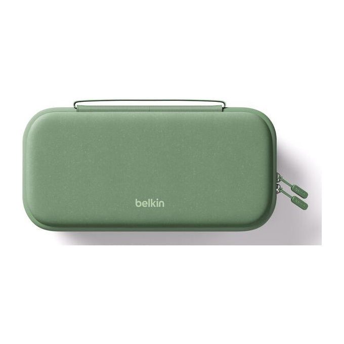 Belkin ENA001HQSE-V2 Custodia di Ricarica per Nintendo Switch 2 con Batteria Integrata Supporto da Tavolo 12 Slot per Schede di Gioco Materiale Resistente all'Acqua e all'Abrasioni colore Verde