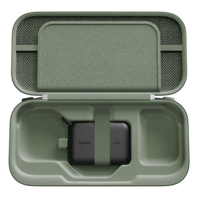 Belkin ENA001HQSE-V2 Custodia di Ricarica per Nintendo Switch 2 con Batteria Integrata Supporto da Tavolo 12 Slot per Schede di Gioco Materiale Resistente all'Acqua e all'Abrasioni colore Verde