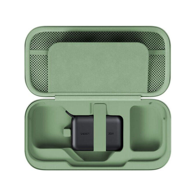 Belkin ENA001HQSE-V2 Custodia di Ricarica per Nintendo Switch 2 con Batteria Integrata Supporto da Tavolo 12 Slot per Schede di Gioco Materiale Resistente all'Acqua e all'Abrasioni colore Verde