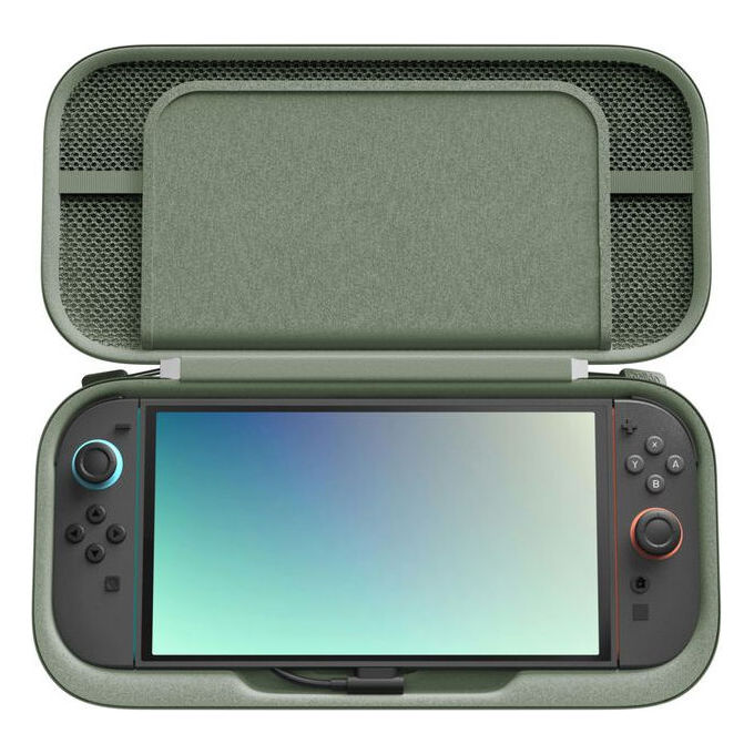 Belkin ENA001HQSE-V2 Custodia di Ricarica per Nintendo Switch 2 con Batteria Integrata Supporto da Tavolo 12 Slot per Schede di Gioco Materiale Resistente all'Acqua e all'Abrasioni colore Verde