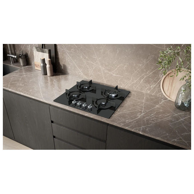 Siemens iQ500 EP6A6HI10 Piano Cottura a Gas Nero 59 cm 4 Fuochi da Incasso