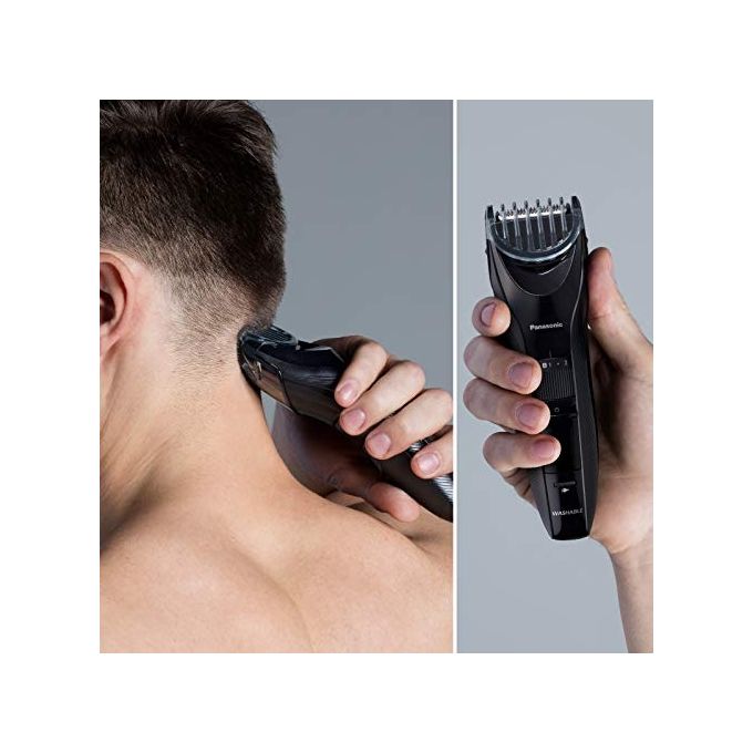 Panasonic ER-GC53-K503 Tagliacapelli Cordless e con Cavo Lame Acciaio Inox 19 Lunghezze 0.5 10 mm Autonomia 40 min Lavabile colore Nero